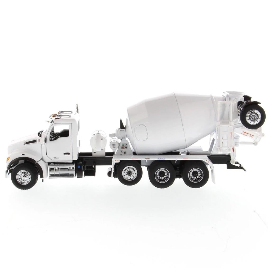 Diecast Masters 71081 1/50 Ölçek, Kenworth T880 SBFA 3 akslı Çimento Mikseri, Beyaz, Hazır Metal Model