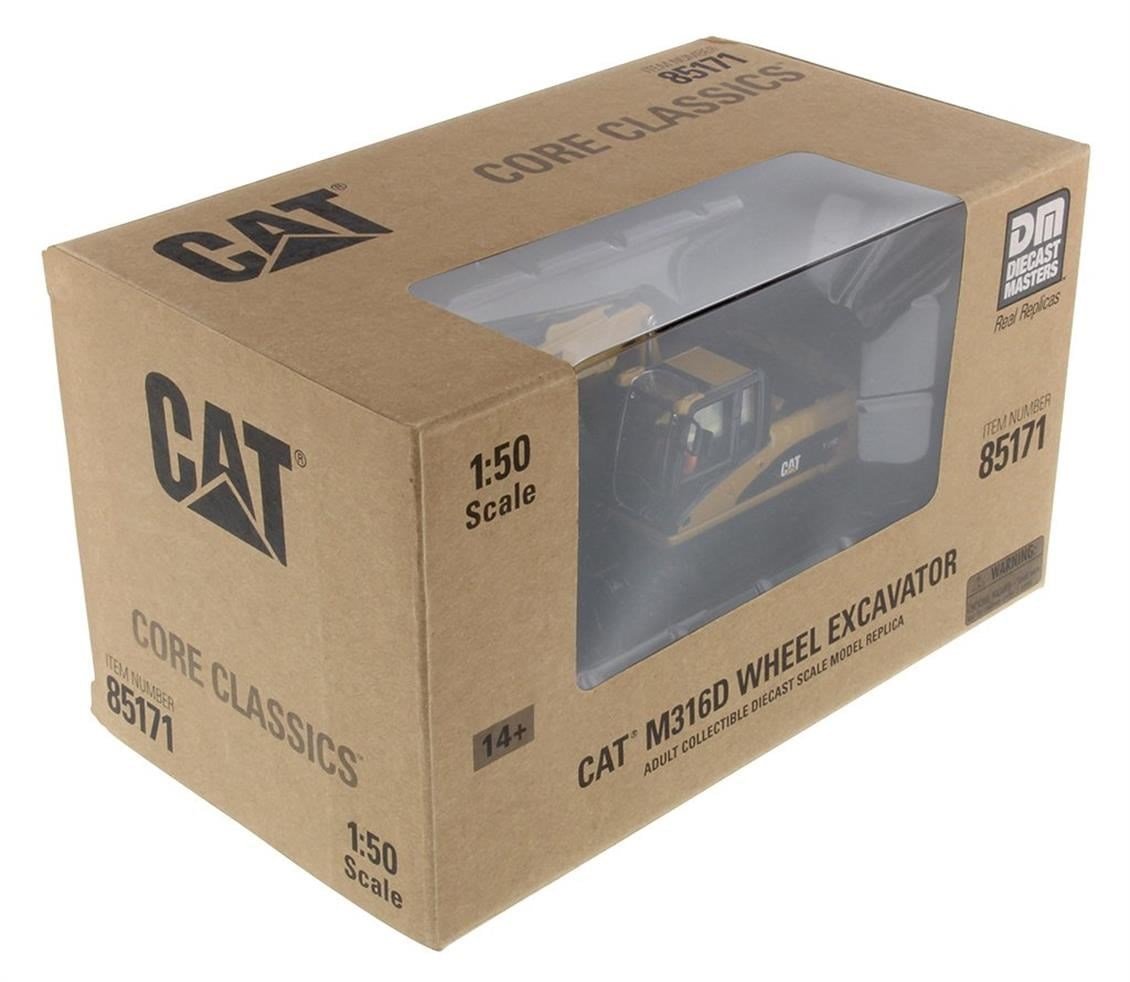 Diecast Masters 85171 1/50 Ölçek, Cat M316D Tekerlekli Ekskavatör, Sergilemeye Hazır Metal İş Makinası Modeli