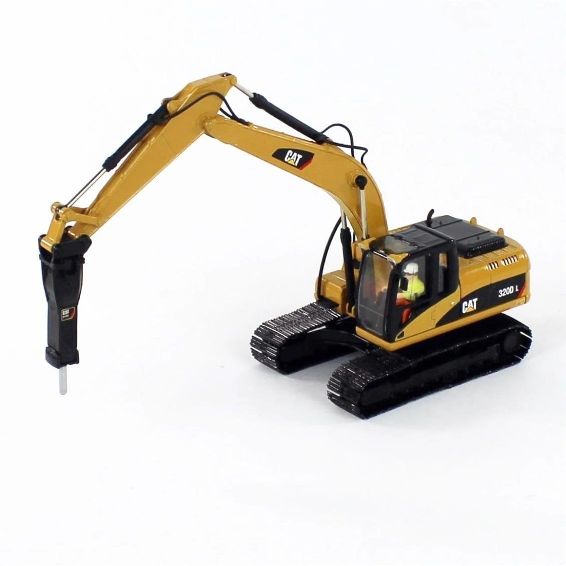 Diecast Masters 85280 1/50 Ölçek, Cat 320D L Kırıcılı Ekskavatör, Sergilemeye Hazır Metal İş Makinası Modeli