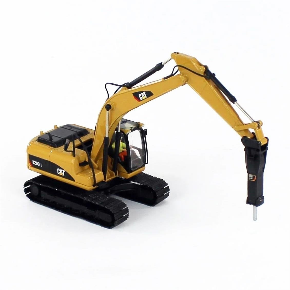 Diecast Masters 85280 1/50 Ölçek, Cat 320D L Kırıcılı Ekskavatör, Sergilemeye Hazır Metal İş Makinası Modeli