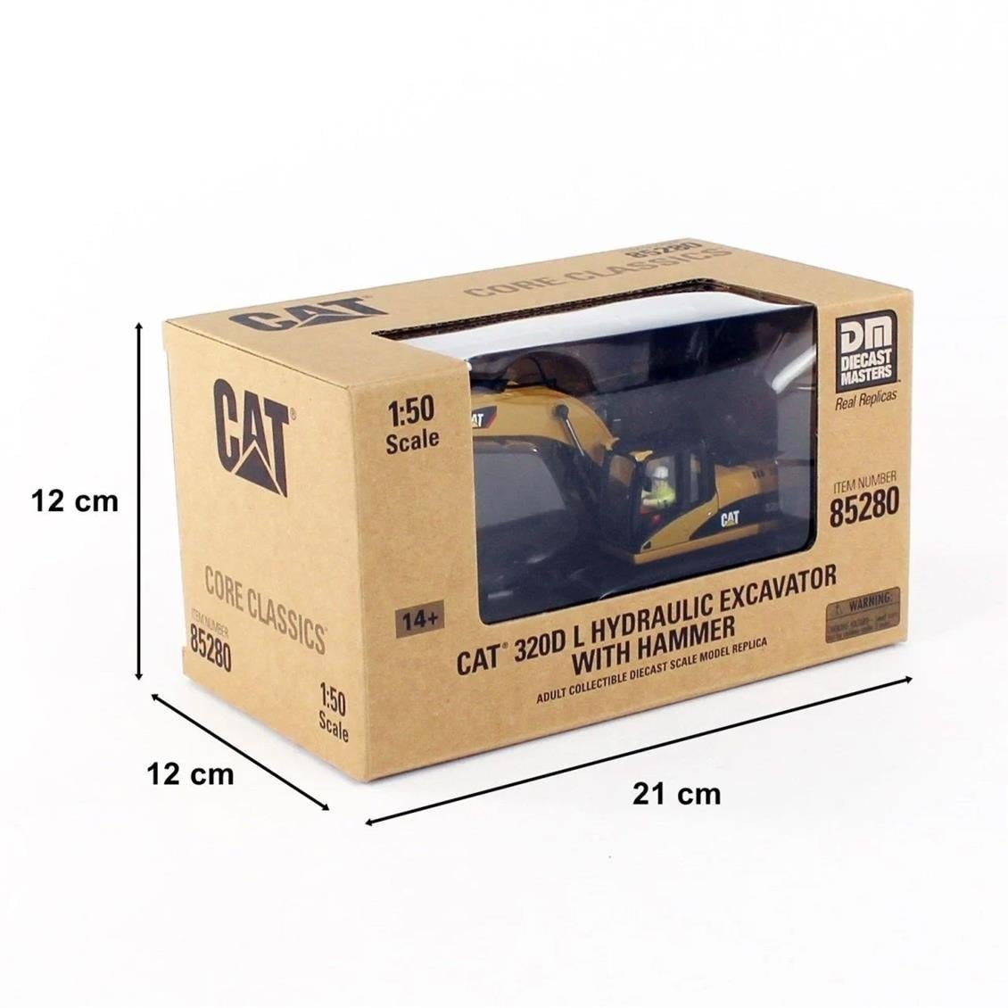 Diecast Masters 85280 1/50 Ölçek, Cat 320D L Kırıcılı Ekskavatör, Sergilemeye Hazır Metal İş Makinası Modeli