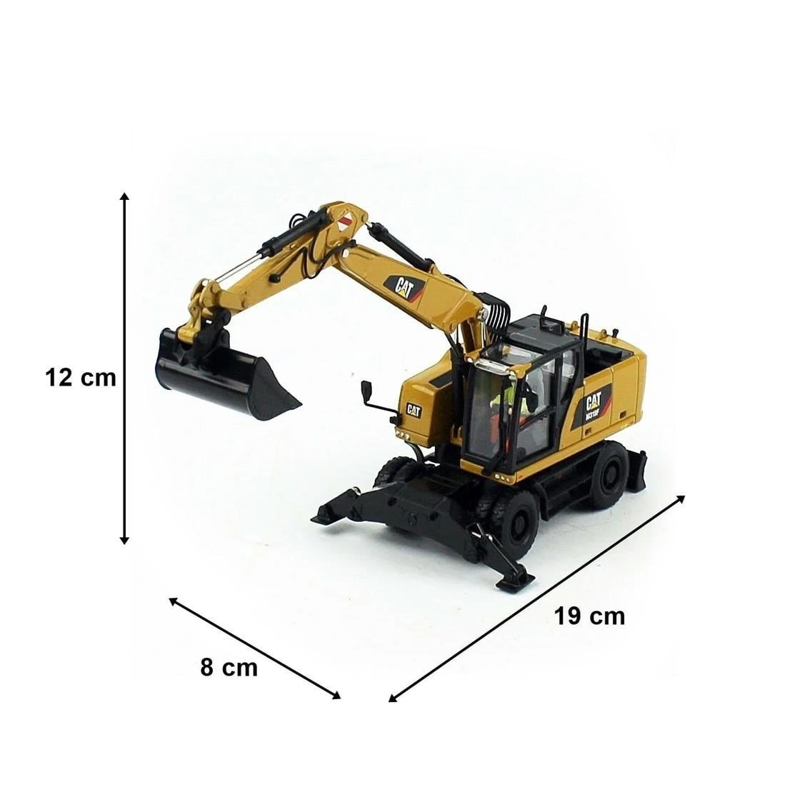 Diecast Masters 85508 1/50 Ölçek, Cat M318F Tekerli Exkavatör, Sergilemeye Hazır Metal İş Makinası Modeli