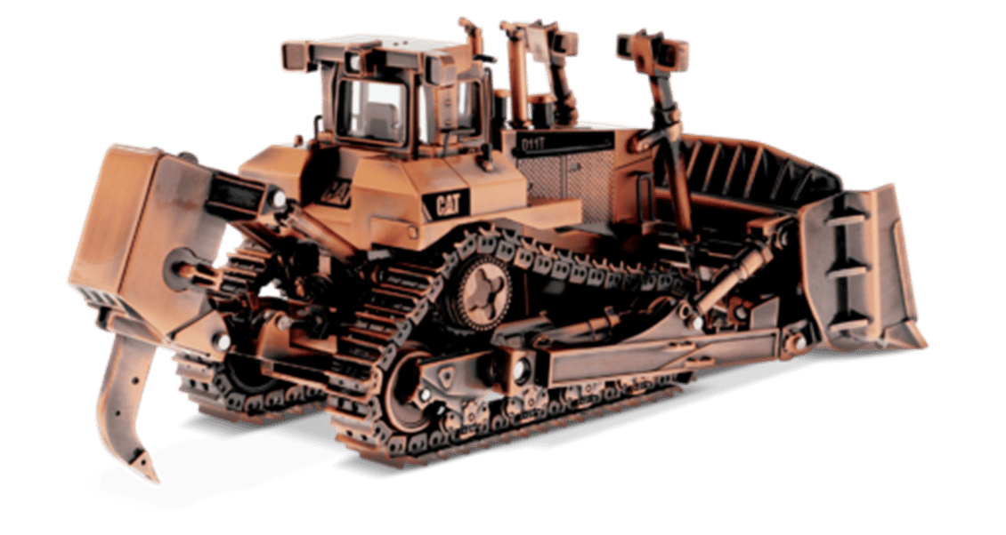 Diecast Masters 85517 1/50 Ölçek, Cat D11T  Dozer, Hatıra Serisi, Bakır Kaplama, Sergilemeye Hazır Metal İş Makinası Modeli