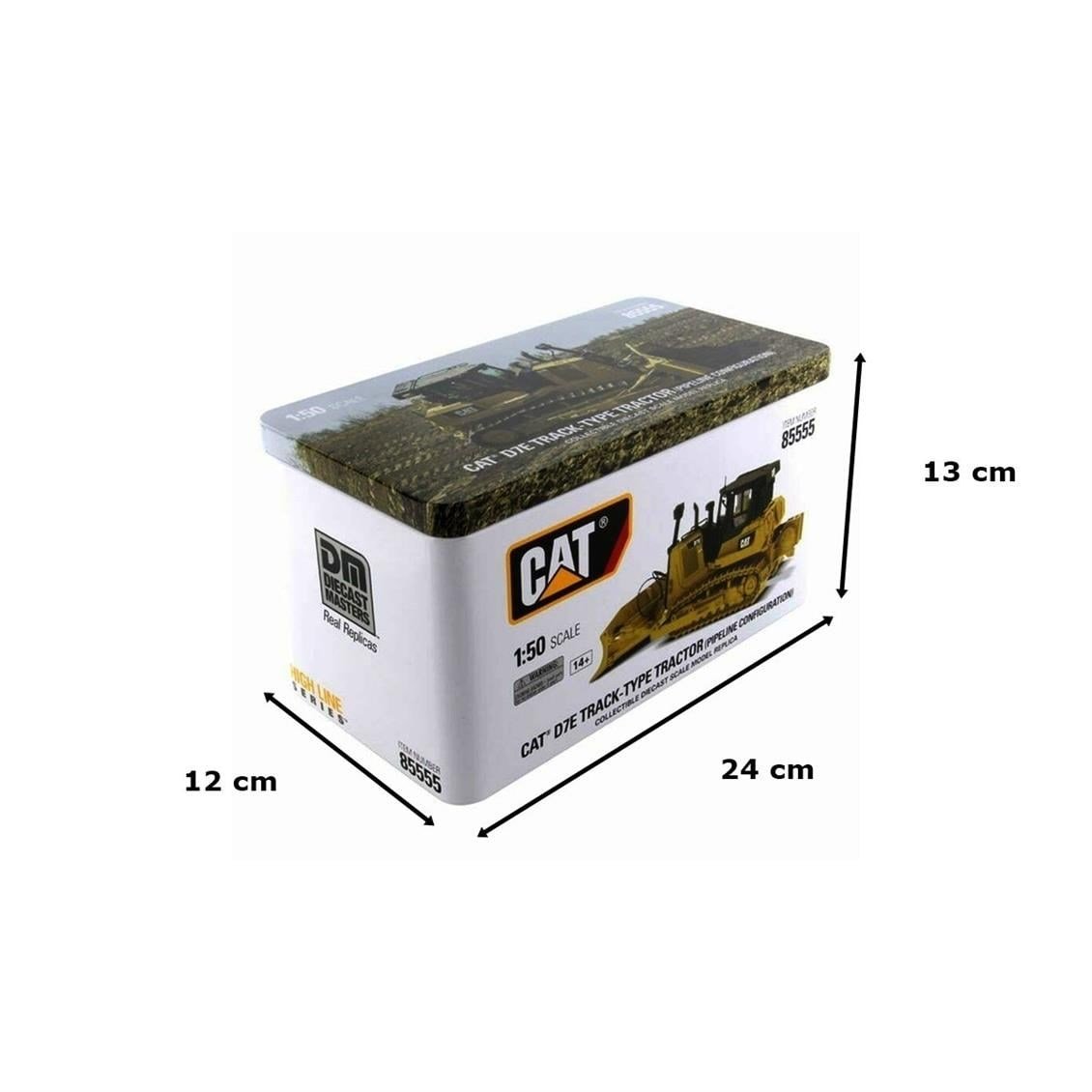 Diecast Masters 85555 1/50 Ölçek, Cat D7E Boru Hattı Döşeme Dozeri, Sergilemeye Hazır Metal İş Makinası Modeli