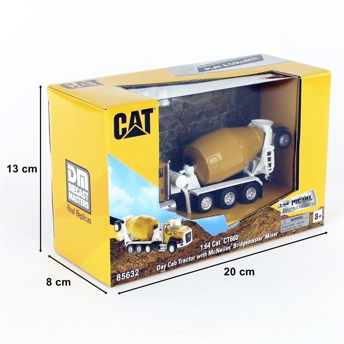 Diecast Masters 85632 1/64 Ölçek, Cat CT660 Çimento Mikseri, Sergilemeye Hazır Metal İş Makinası Modeli