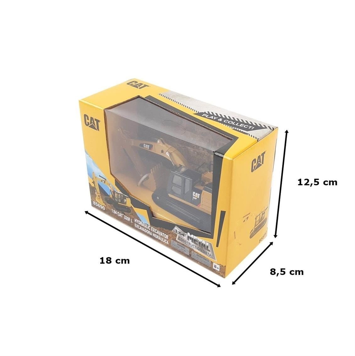 Diecast Masters 85690 1/64 Ölçek, Cat 320F L Ekskavatör, Sergilemeye Hazır Metal İş Makinası Modeli