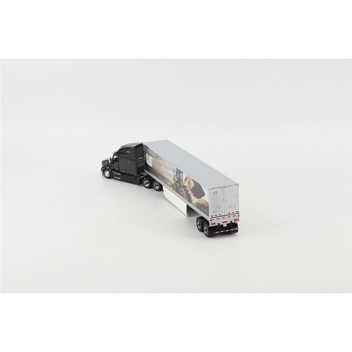 Diecast Masters 85768 1/50 Ölçek, Peterbilt 579 Yataklı, Yüksek Kabinli Çekici ve Cat Mural Treyler Dorse, Sergilemeye Hazır Me