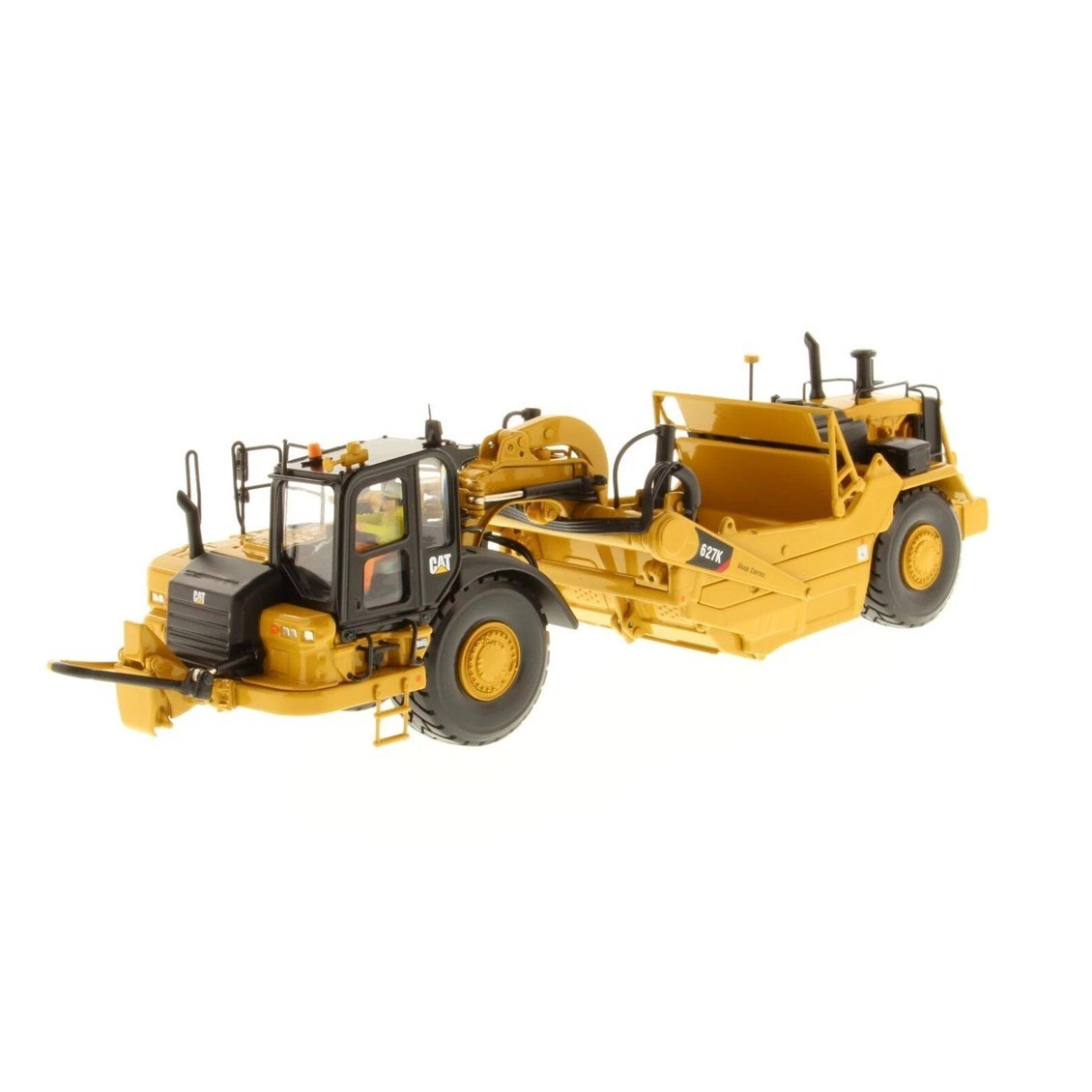 Diecast Masters 85921 1/50 Ölçek, Cat 627K Lastik Tekerli Çekici ve Sıyırıcı, Sergilemeye Hazır Metal İş Makinası Modeli