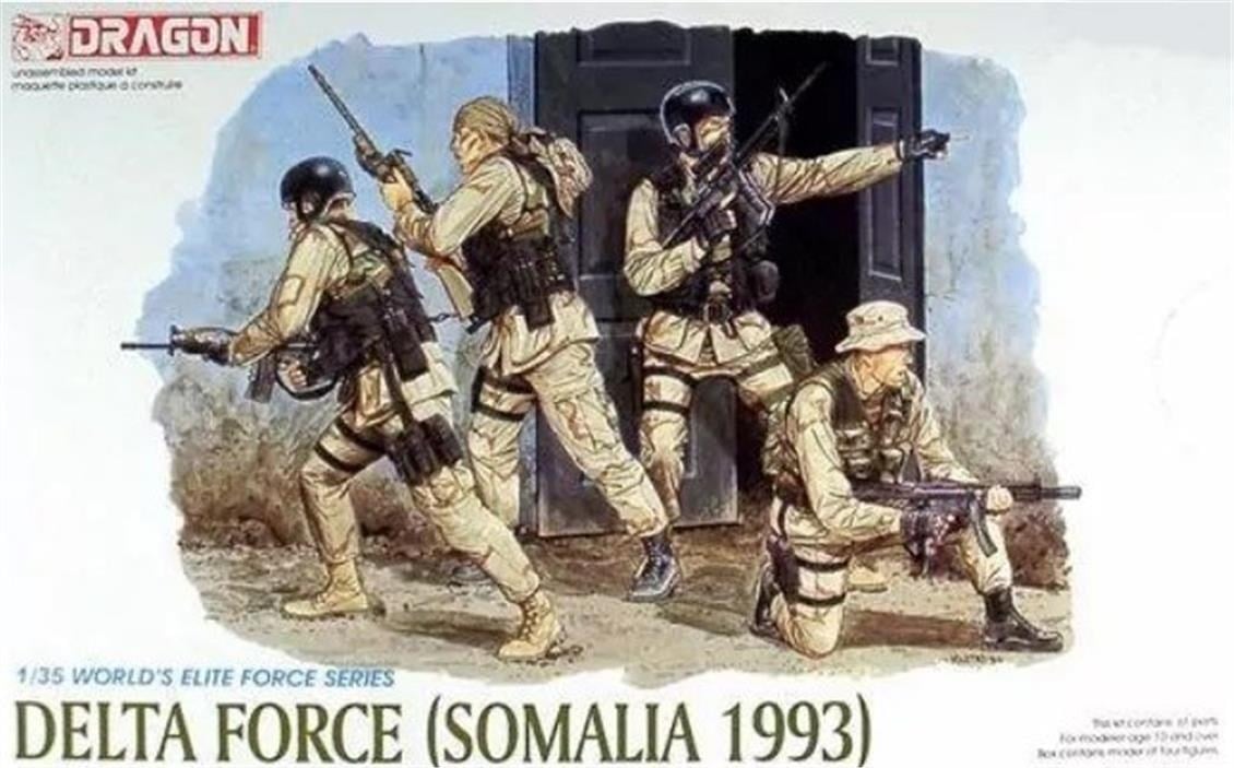 Dragon 3022 1/35 Ölçek, Delta Force (Somali 1993) Asker Figürleri Plastik Model Kiti