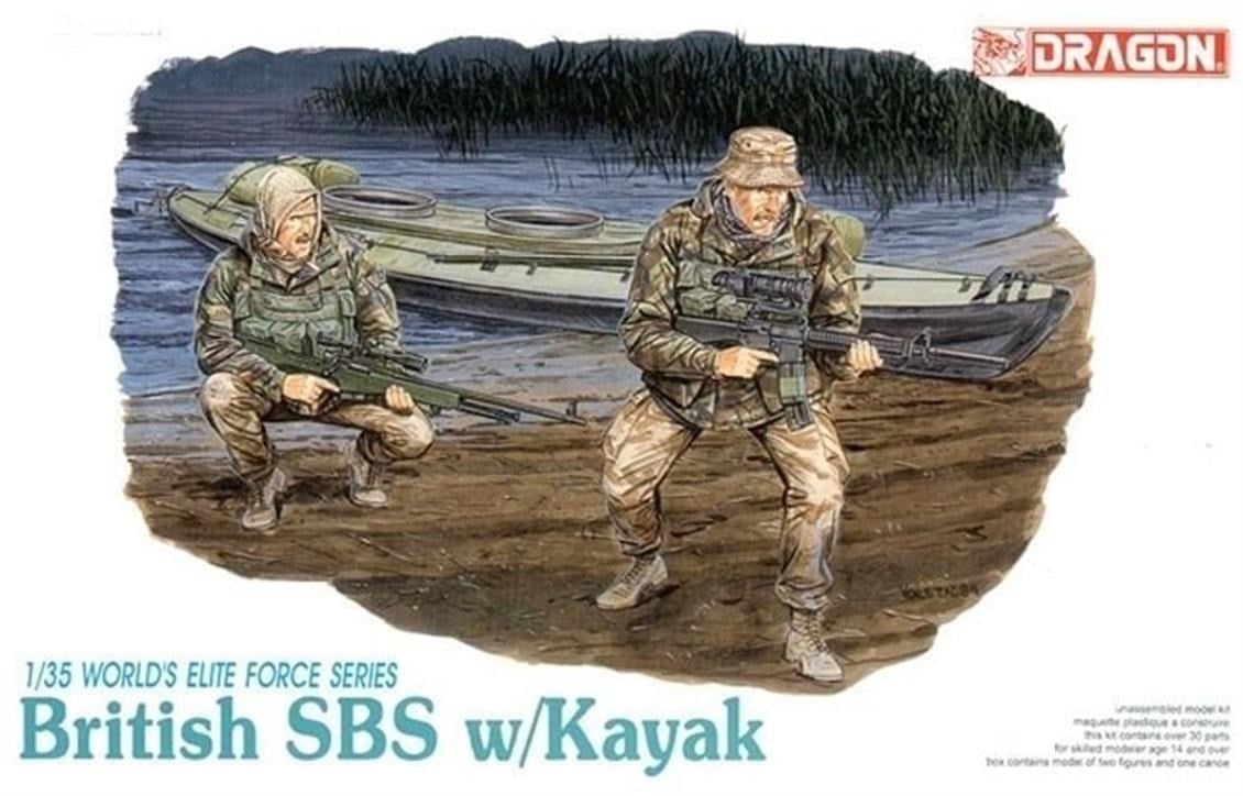 Dragon 3023 1/35 Ölçek, Modern İngiliz SBS Kayıklı Asker Figürleri Plastik Model Kiti