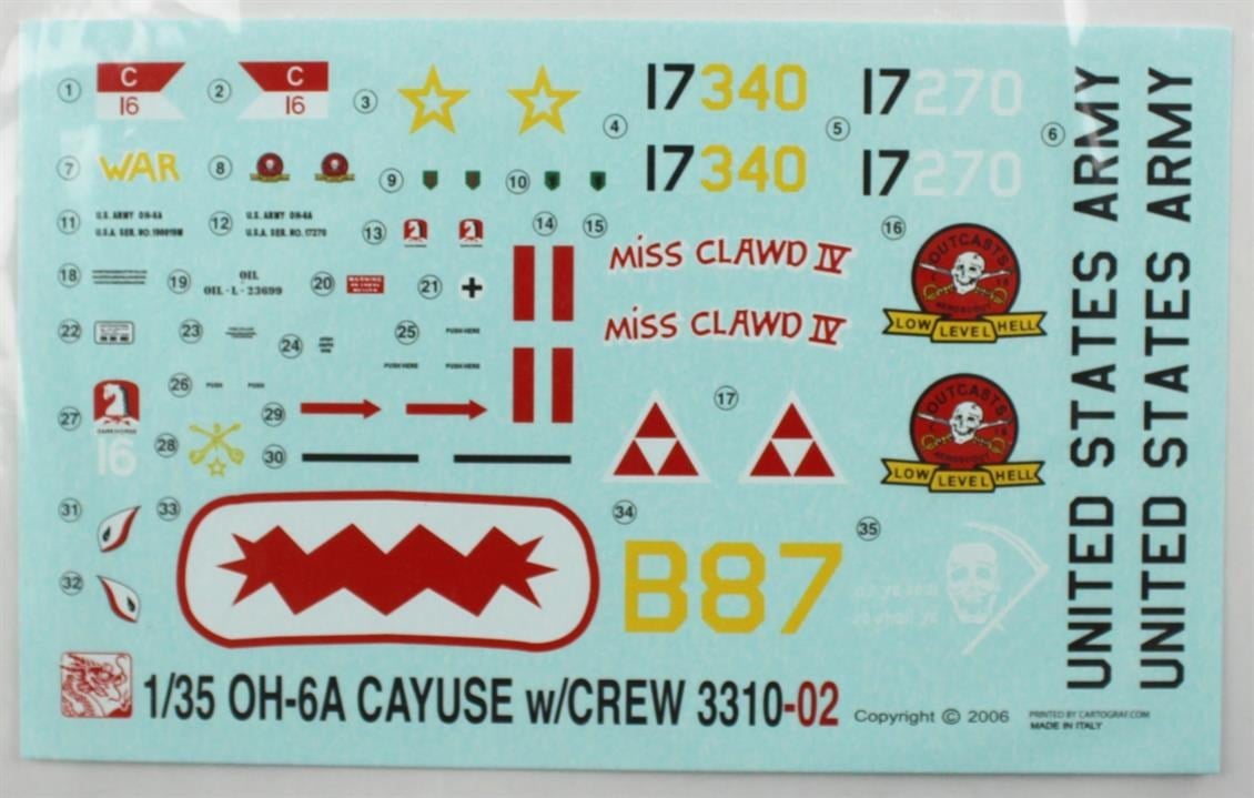 Dragon 3310 1/35 Ölçek, OH-6A Cayuse Mürttebatlı Helikopter Plastik Model Kiti