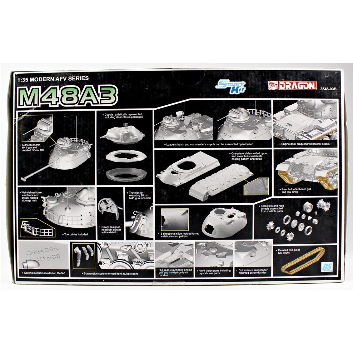 Dragon 3546 1/35 Ölçek, M48A3 Tankı Plastik Model Kiti