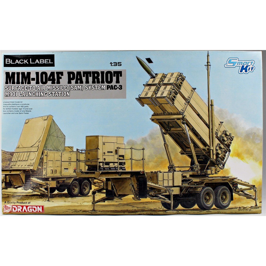 Dragon 3563 1/35 Ölçek, SAM Füze Sistemi, PAC-3 M901 Fırlatma İstasyonu, MIM-104F Patriot, Plastik Model Kiti