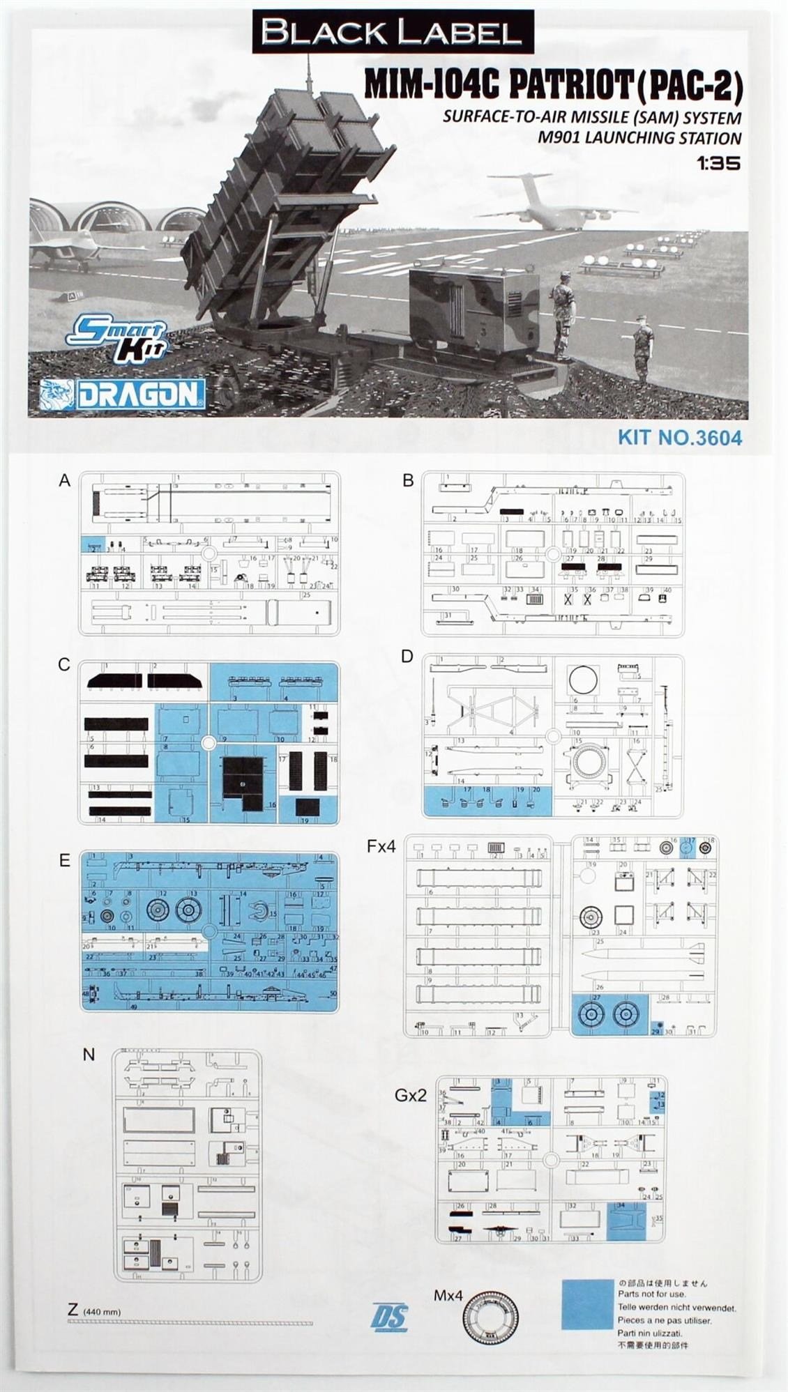 Dragon 3604 1/35 Ölçek, MIM-104C Patriot Füze Sistemi M901, Plastik Model Kiti