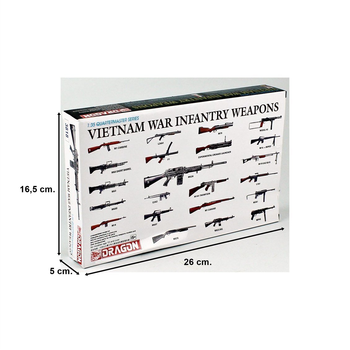 Dragon 3818 1/35 Ölçek, Vietnam Savaşı Piyade Silahları, 44 Adet, Plastik model Kiti