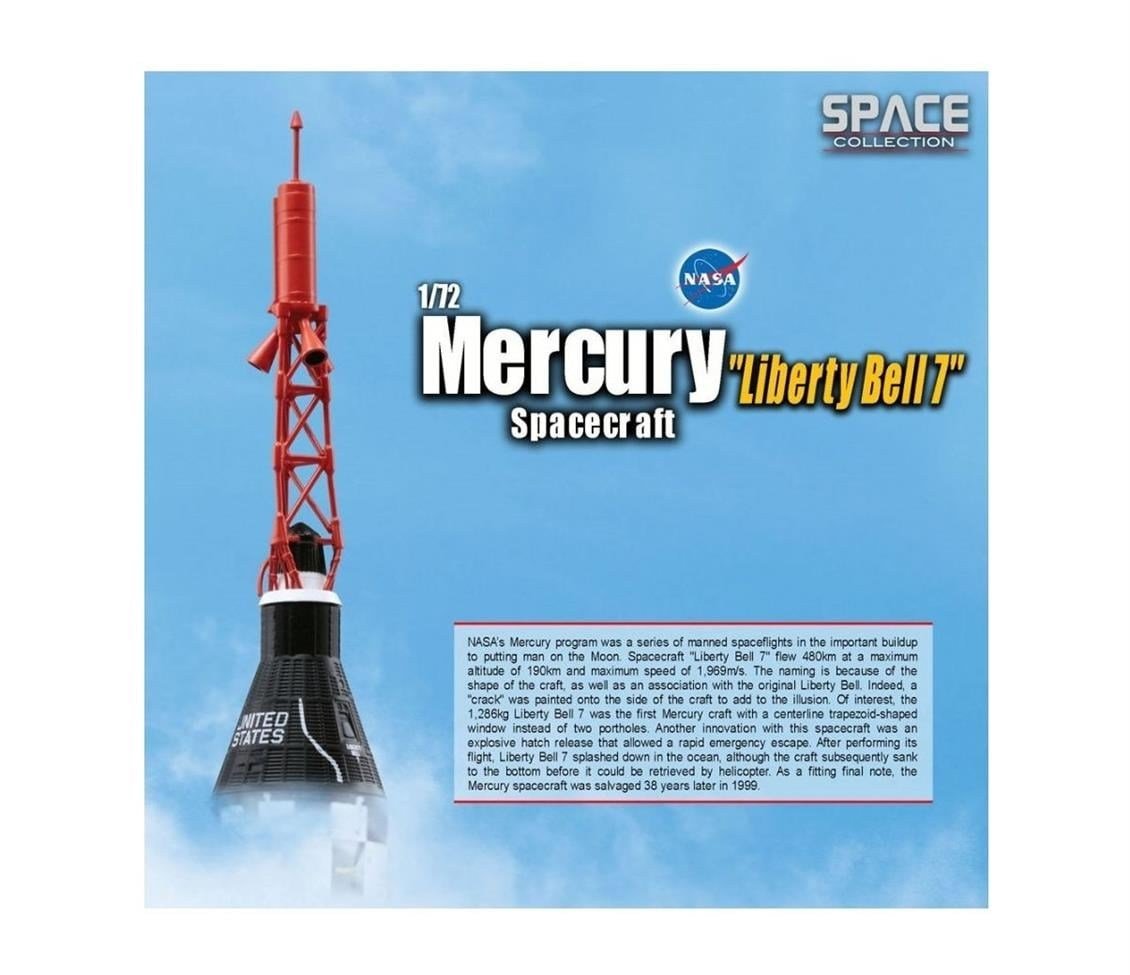 Dragon 50393 1/72 Ölçek, Mercury (Liberty Bell 7) Uzay Aracı Plastik Model Kiti
