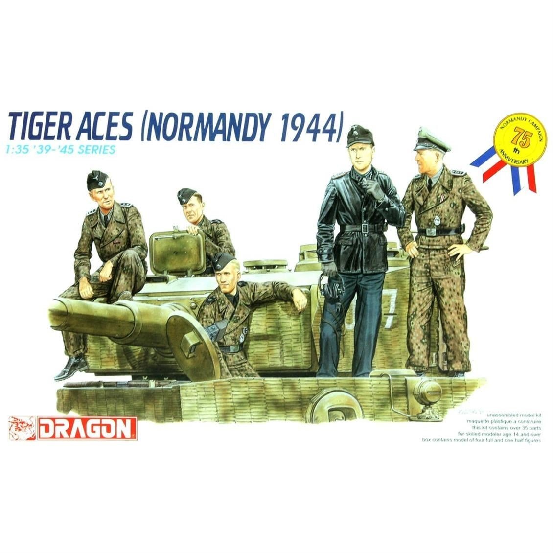 Dragon 6028 1/35 Ölçek, Tiger Aces (Normandy 1944) Asker Figürleri Plastik Model Kiti