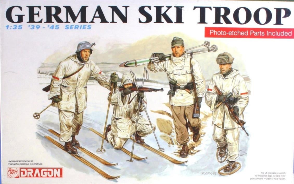 Dragon 6039 1/35 Ölçek, Alman Kayak Birlikleri Asker Figürleri Plastik Model Kiti