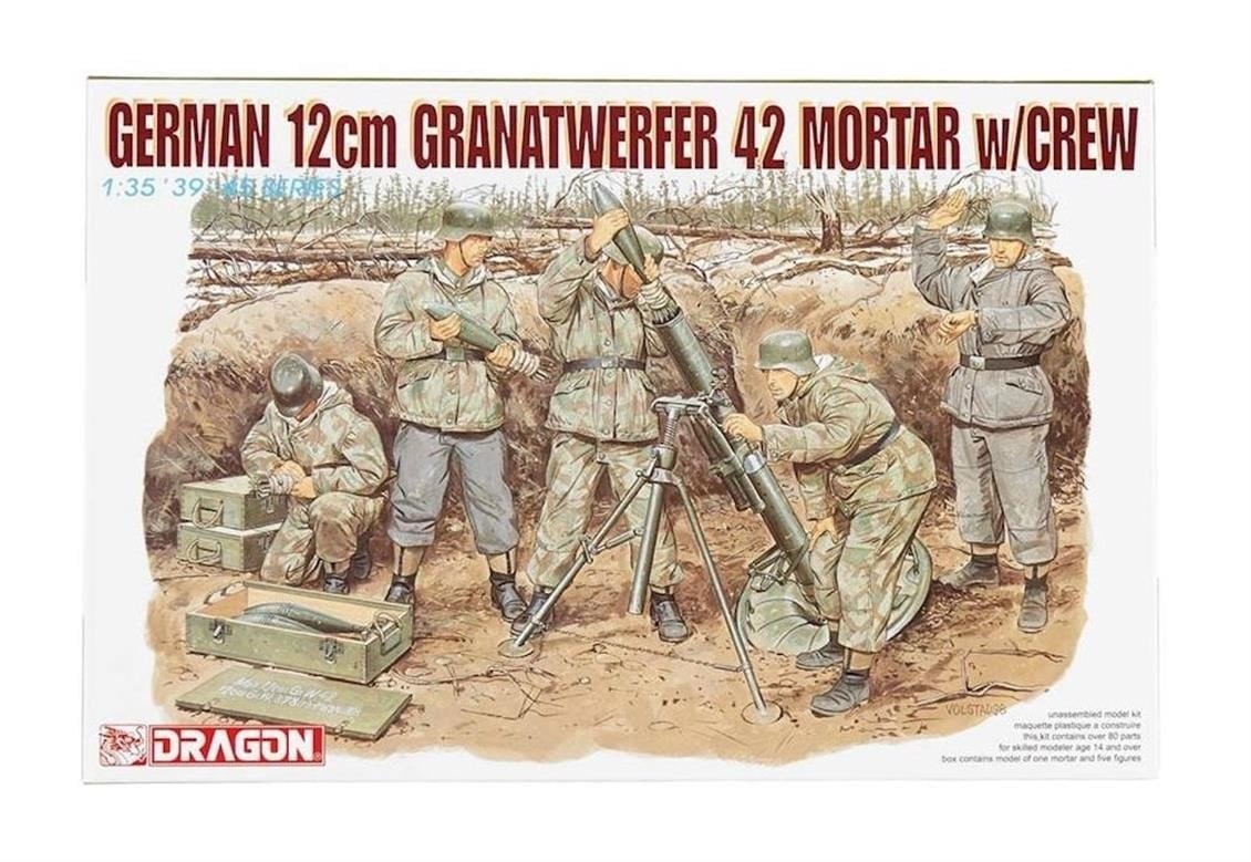 Dragon 6090 1/35 Ölçek, Alman Havan Topçu Askerleri Figürleri Plastik Model Kiti