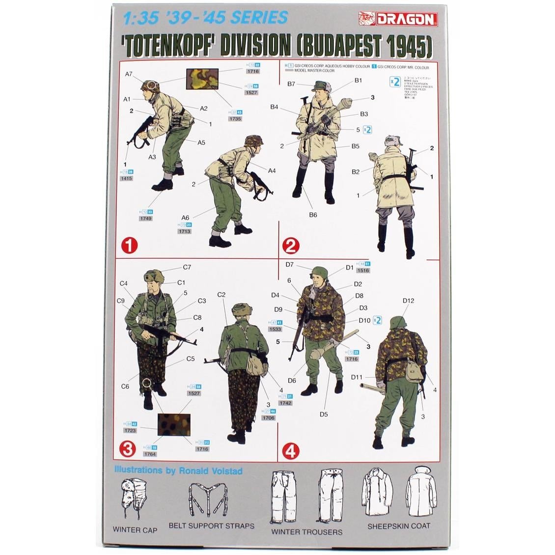 Dragon 6095 1/35 Ölçek, 3. SS Tank Tümeni TOTENKOPF, (Budapeşte 1945) Figürleri Plastik Model Kiti