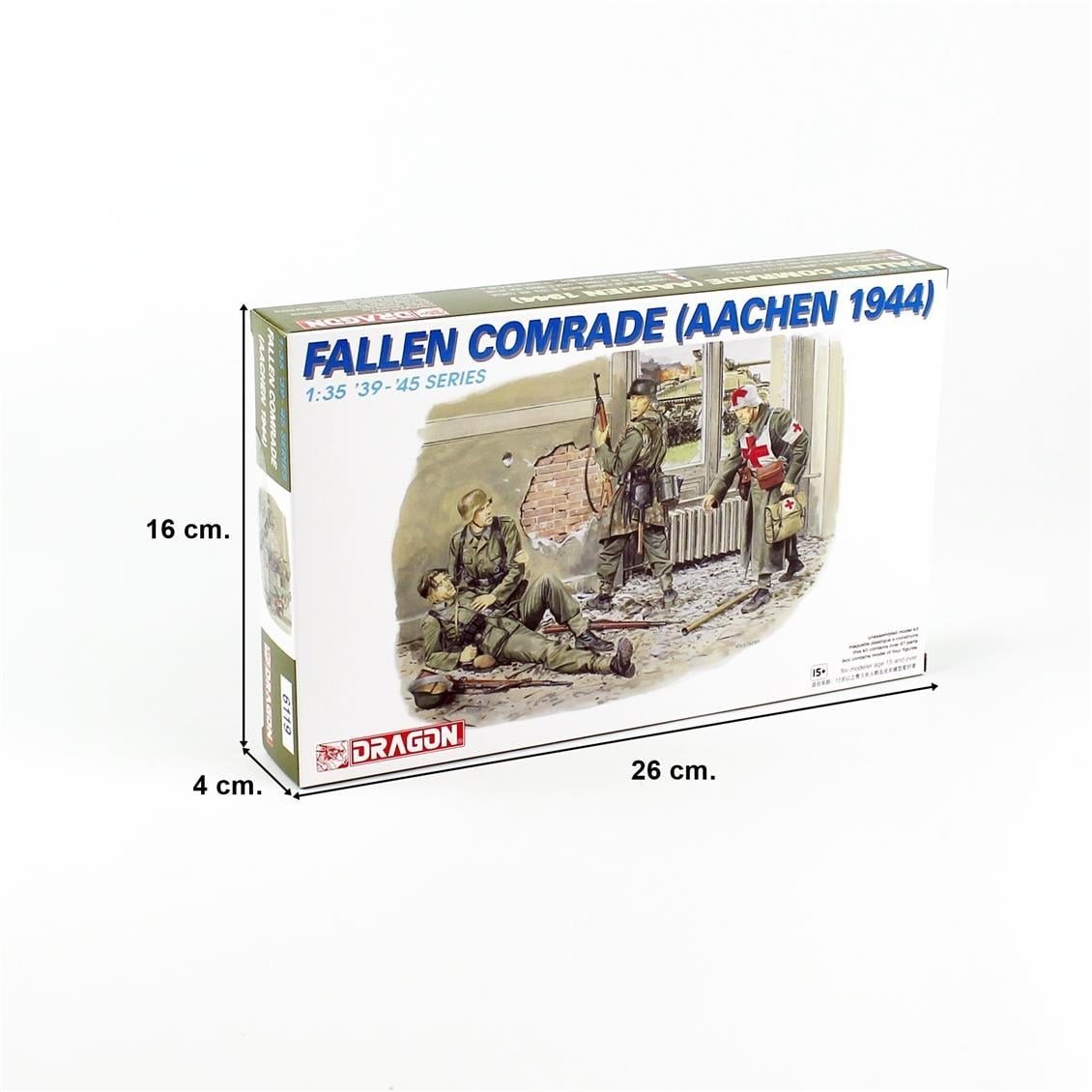 Dragon 6119 1/35 Ölçek, Yere Düşmüş Yoldaş ve Asker Figürleri (Aachen1944), Plastik Model Kiti
