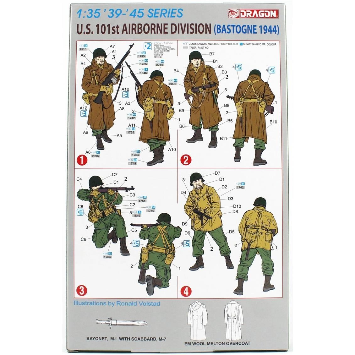 Dragon 6163 1/35 Ölçek, ABD 101.Hava İndirme Tümeni (Bastogne 1944) Asker Figürleri  Plastik Model Kiti