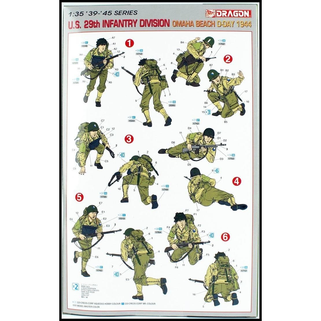 Dragon 6211 1/35 Ölçek, ABD 29. Piyade Tümeni (Omaha Sahili) Figürleri Plastik Model Kiti