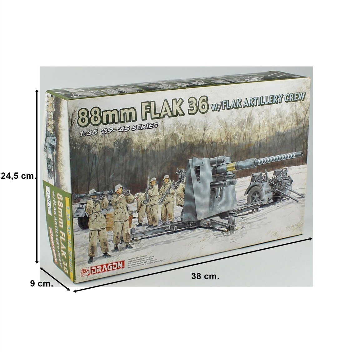 Dragon 6260 1/35 Ölçek, 88mm FLAK 36 Uçaksavar Topu ve Uçaksavar Topçu Mürettebatı,  Plastik Model Kiti