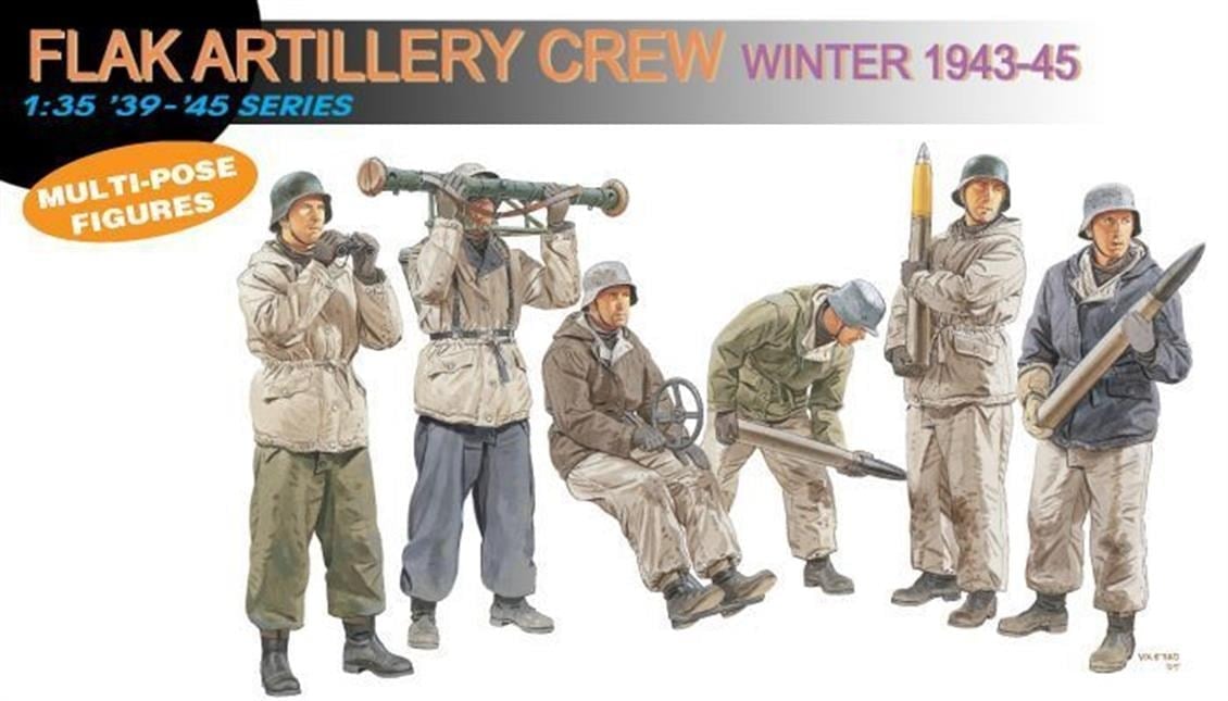 Dragon 6275 1/35 Ölçek, Flak Topçu Mürettebatı (Kış 1943-45) Asker Figürleri  Plastik Model Kiti
