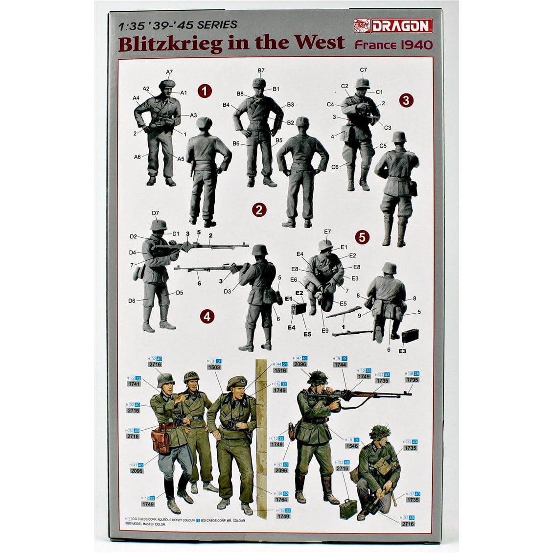 Dragon 6347 1/35 Ölçek, Batı'da Yıldırım Savaşı Figürleri (Fransa 1940), Plastik Model Kiti