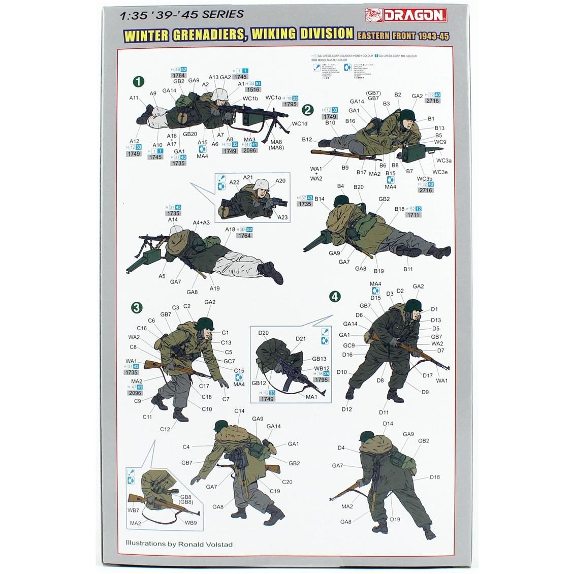 Dragon 6372 1/35 Ölçek, Kış Bombacıları (Viking Tümeni) Asker Figürleri  Plastik Model Kiti
