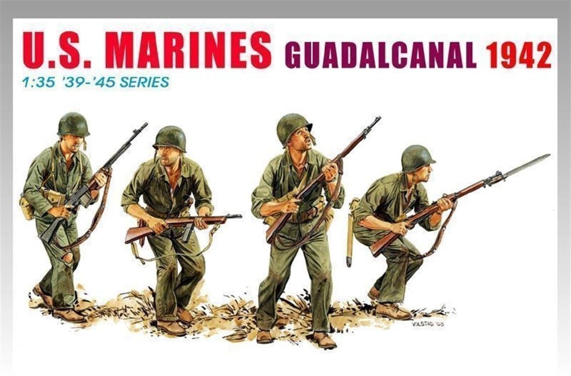 Dragon 6379 1/35 Ölçek, ABD Deniz Piyadeleri (Guadalcanal 1942) Asker Figürleri Plastik Model Kiti