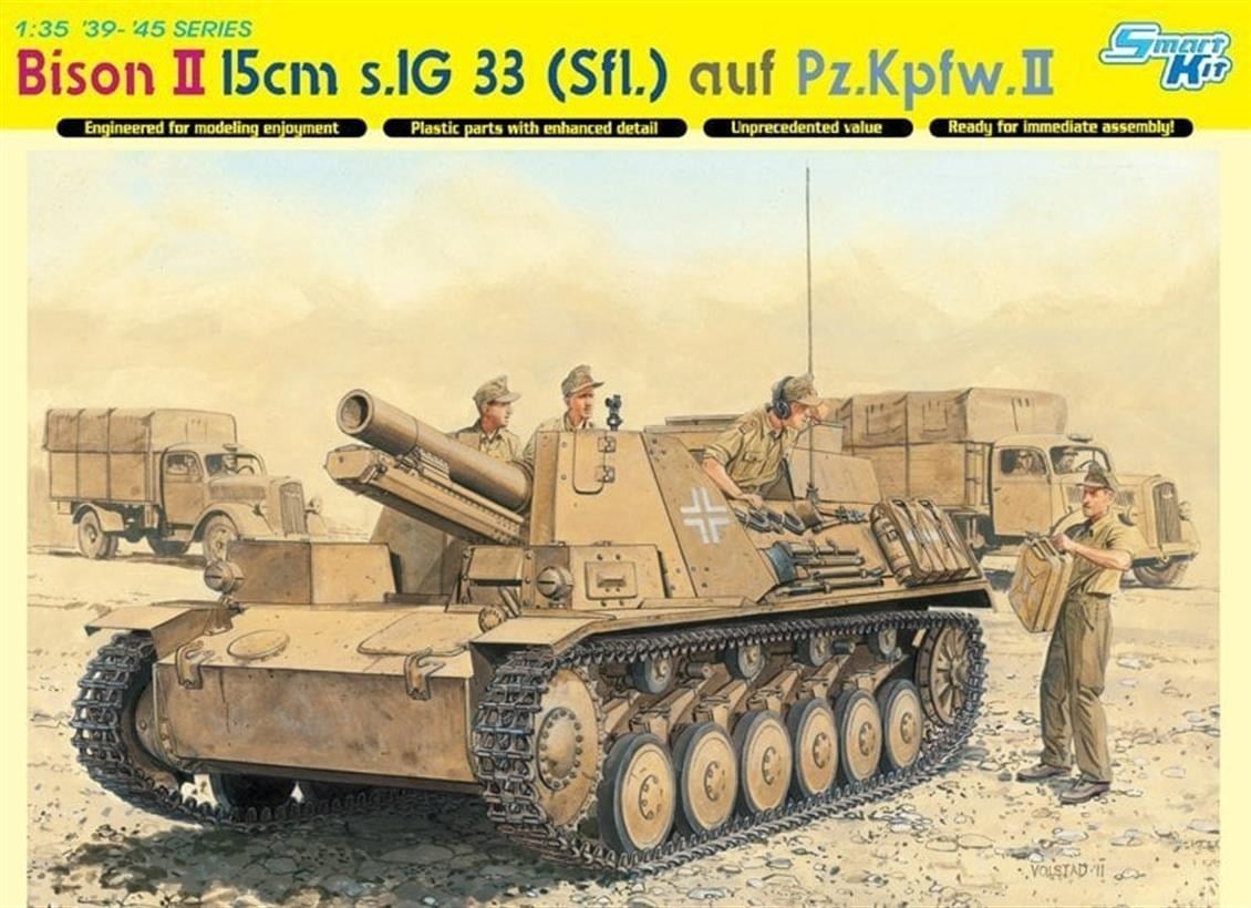 Dragon 6440 1/35 Ölçek, Bison II 15cm s.IG.33 (Sfl.) Auf Pz.Kpfw Obüs Topu Plastik Model Kiti