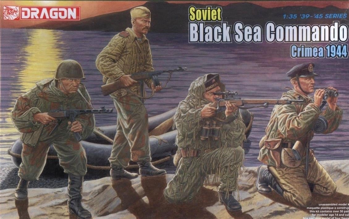 Dragon 6457 1/35 Ölçek, Sovyet Karadeniz Komando Birliği (Kırım 1944) Asker Figürleri  Plastik Model Kiti