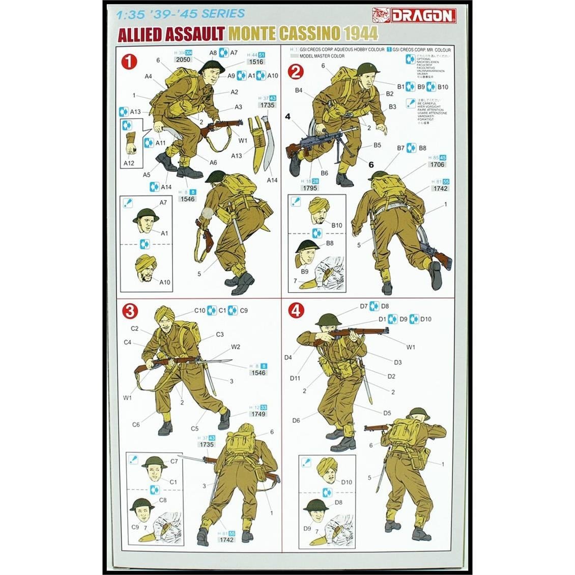 Dragon 6515 1/35 Ölçek, Monte Cassino Müttefik Taarruzu, Figürleri Plastik Model Kiti