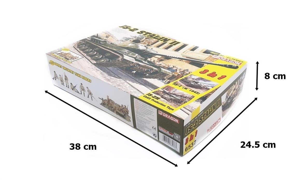Dragon 6537 1/35 Ölçek, Js-2 Stalin II (3 in 1) ve Sovyet Tank Sürücüleri Plastik Model Kiti