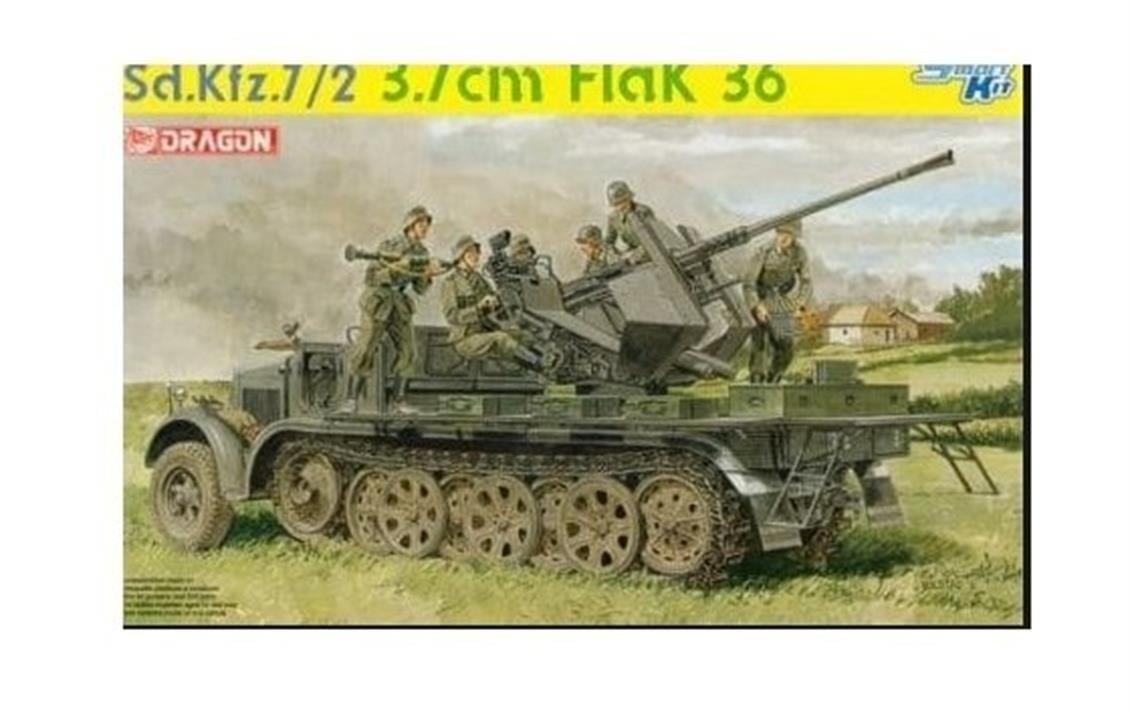 Dragon 6541 1/35 Ölçek, Sd.Kfz.7/2 3.7cm FlaK 36 Uçaksavar Kamyonu Plastik Model Kiti