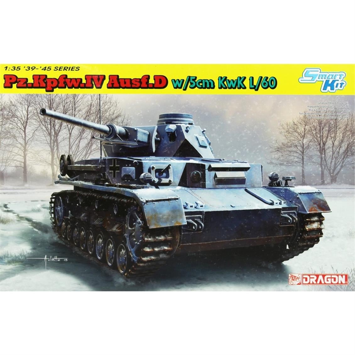 Dragon 6736 1/35 Ölçek, Pz.Kpfw.IV Ausf.D Tank (with/5cm L/60) Plastik Model Kiti