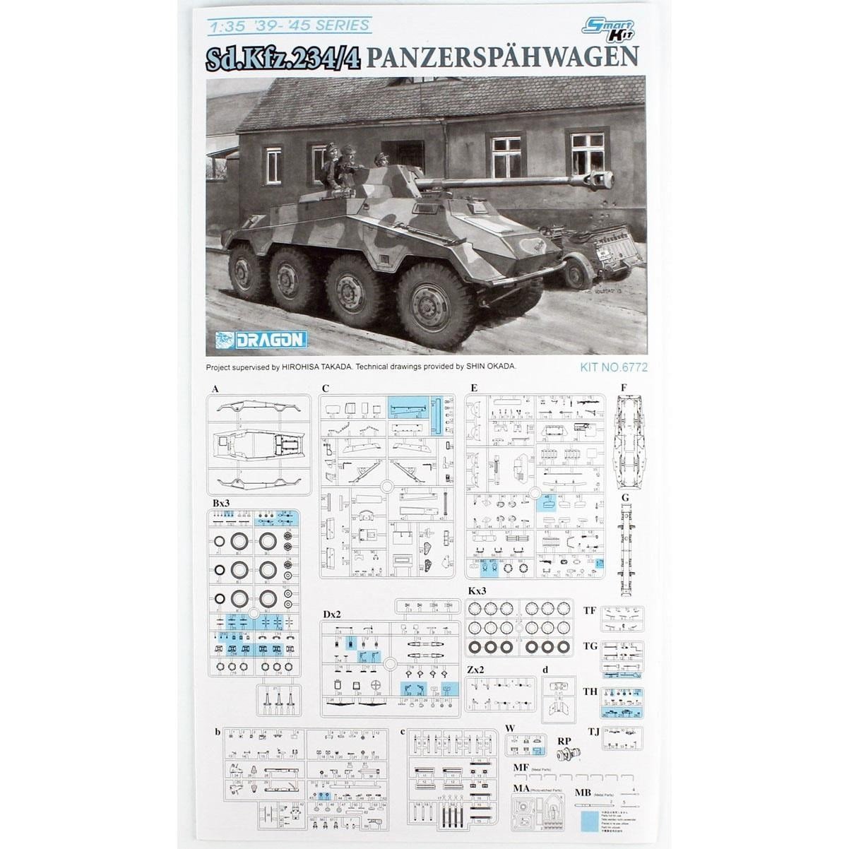 Dragon 6772 1/35 Ölçek, Sd.Kfz. 234/4 Zırhlı Keşif Aracı Plastik Model Kiti