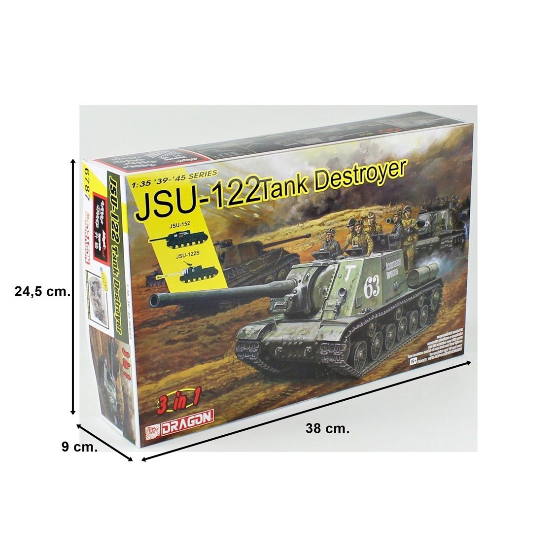 Dragon 6787 1/35 Ölçek, JSU-122 VS Panzerjager Rus Tank Avcısı, Plastik Model Kiti