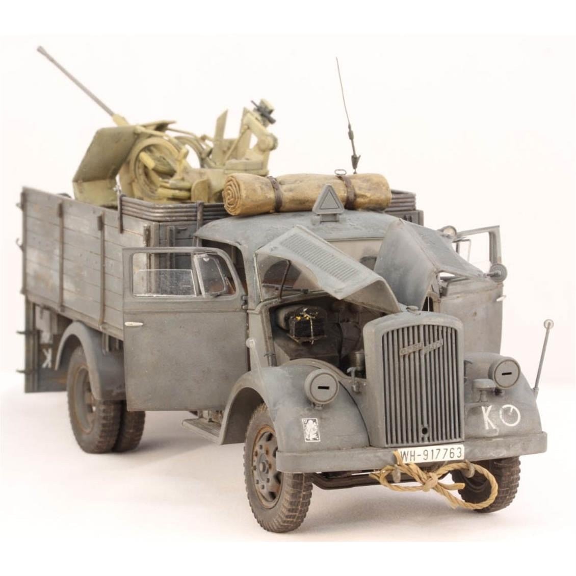 Dragon 6828 1/35 Ölçek, German 3t 4x2 Truck w/2cm FlaK 38 (2 in 1), Uçaksavarlı Askeri Kamyon Plastik Model Kiti