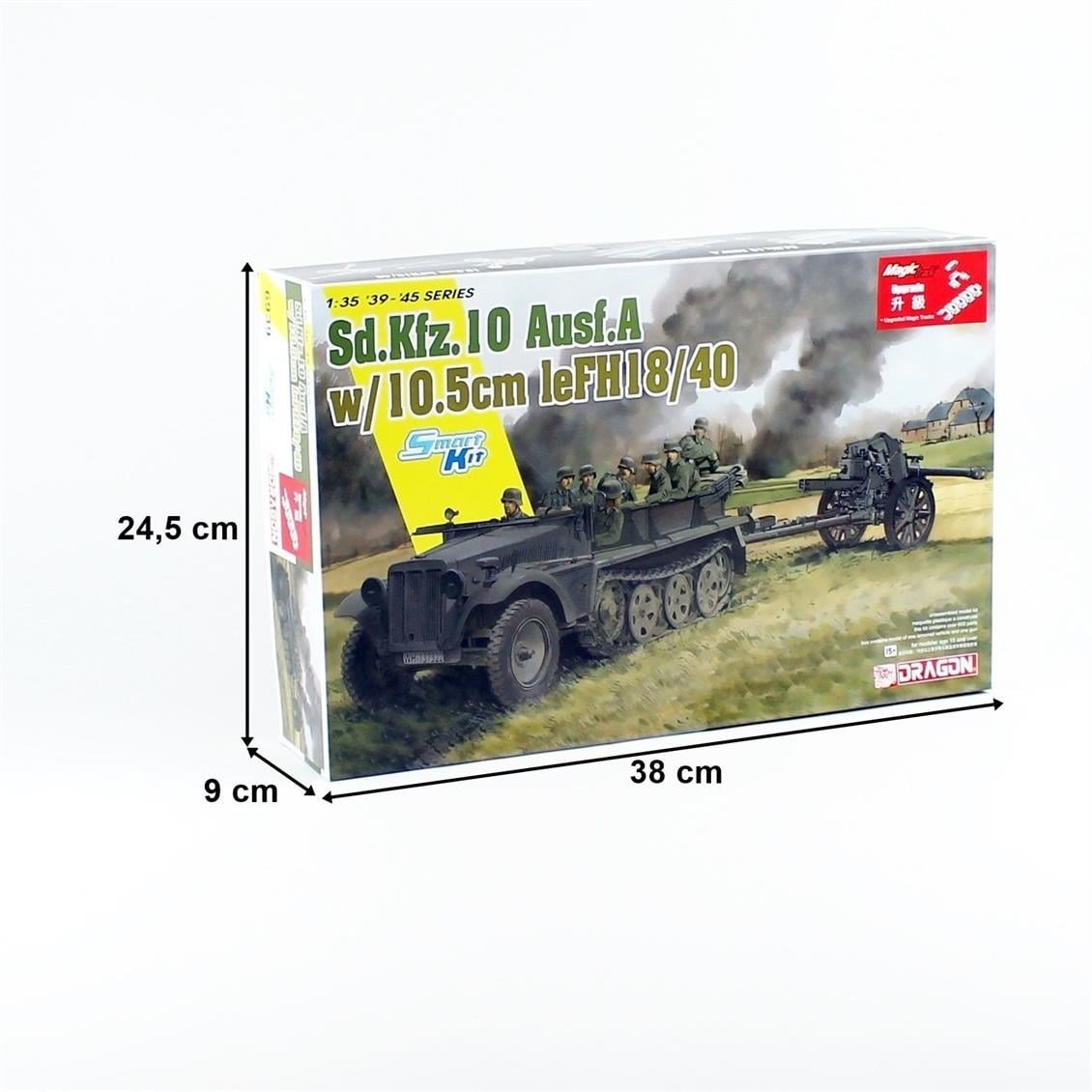 Dragon 6939 1/35 Ölçek, Sd.Kfz. 10 Ausf. A w/le.FH.18/40 Yarı Paletli Personel Ttaşıyıcı ve Top Arabası Plastik Model Kiti