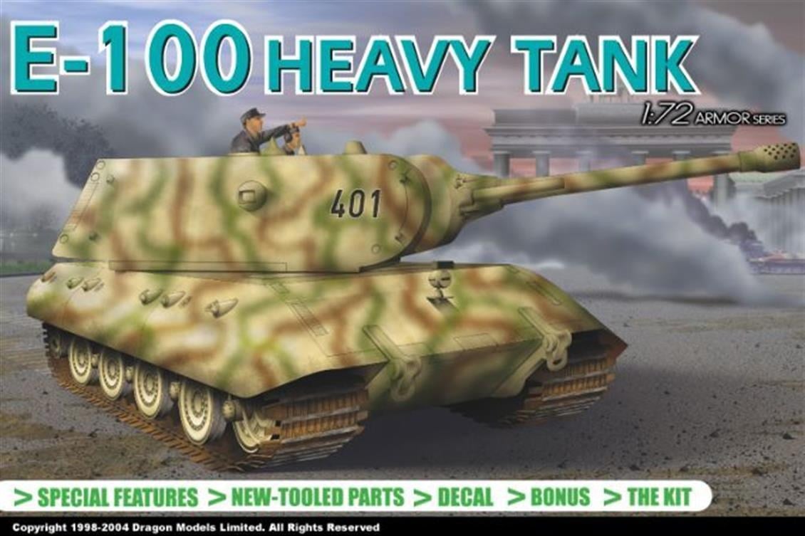 Dragon 7256 1/72 Ölçek, E-100 Ağır Tank Plastik Model Kiti