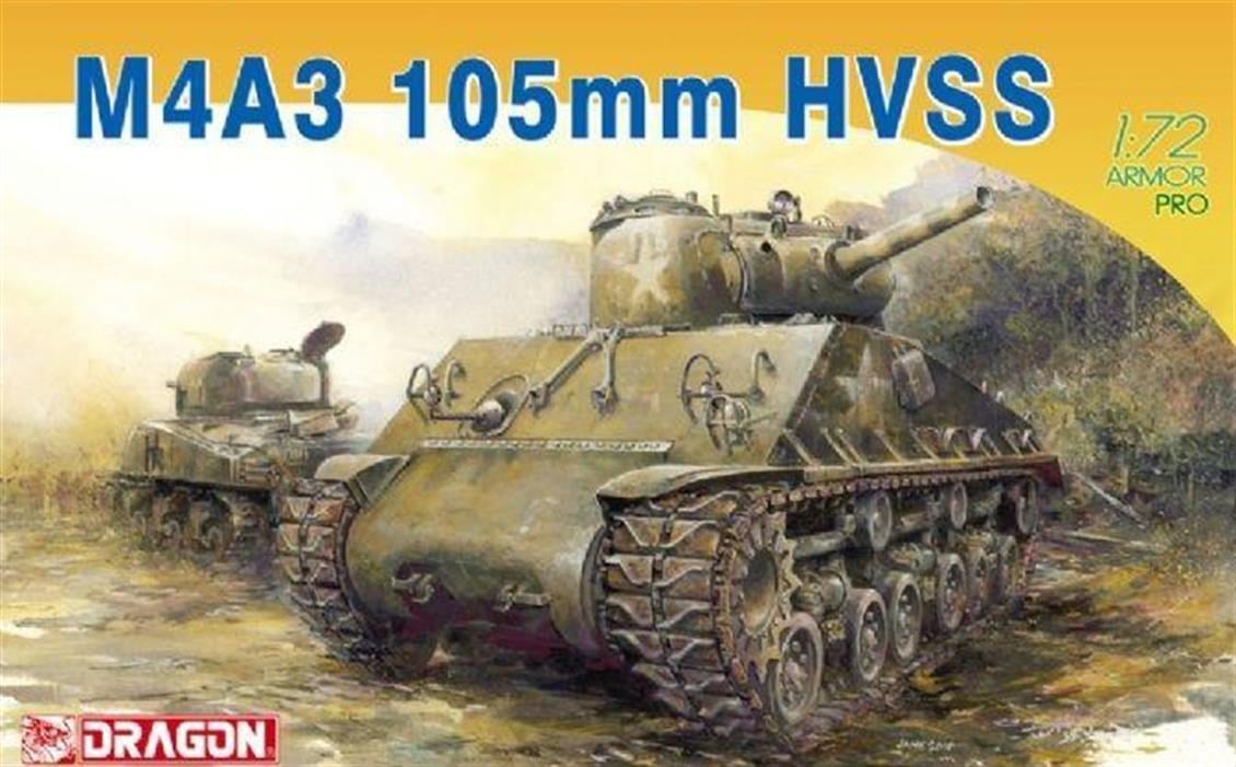 Dragon 7313 1/72 Ölçek, Sherman M4A3 105mm HVSS Tankı Plastik Model Kiti
