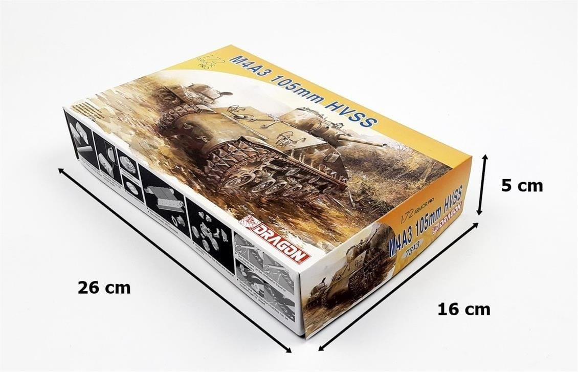 Dragon 7313 1/72 Ölçek, Sherman M4A3 105mm HVSS Tankı Plastik Model Kiti