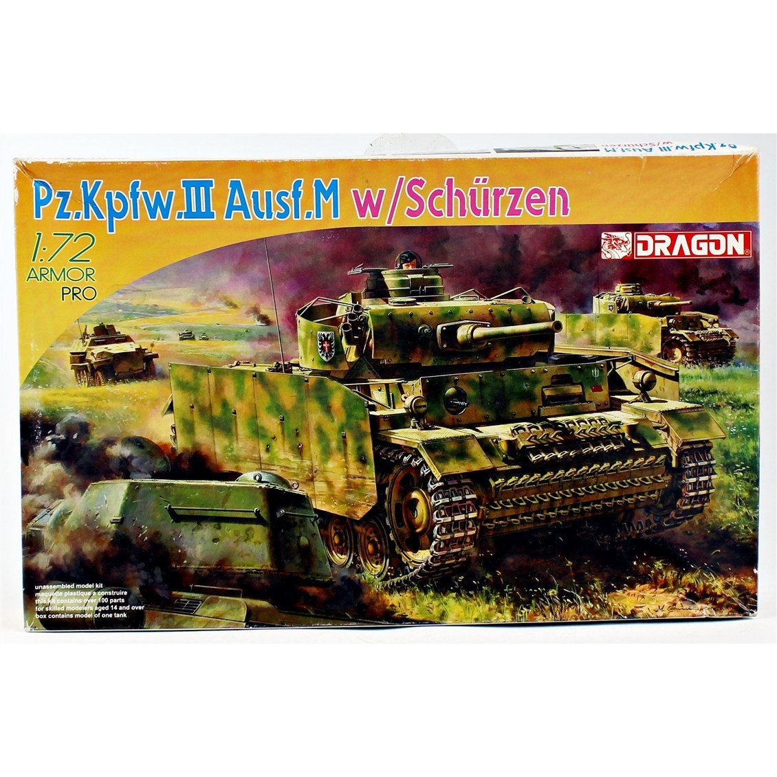 Dragon 7323 1/72 Ölçek, Pz.Kpfw.III Ausf.M Tankı, Taret ve Tekerlek Koruma Kalkanlı, Plastik Model Kiti