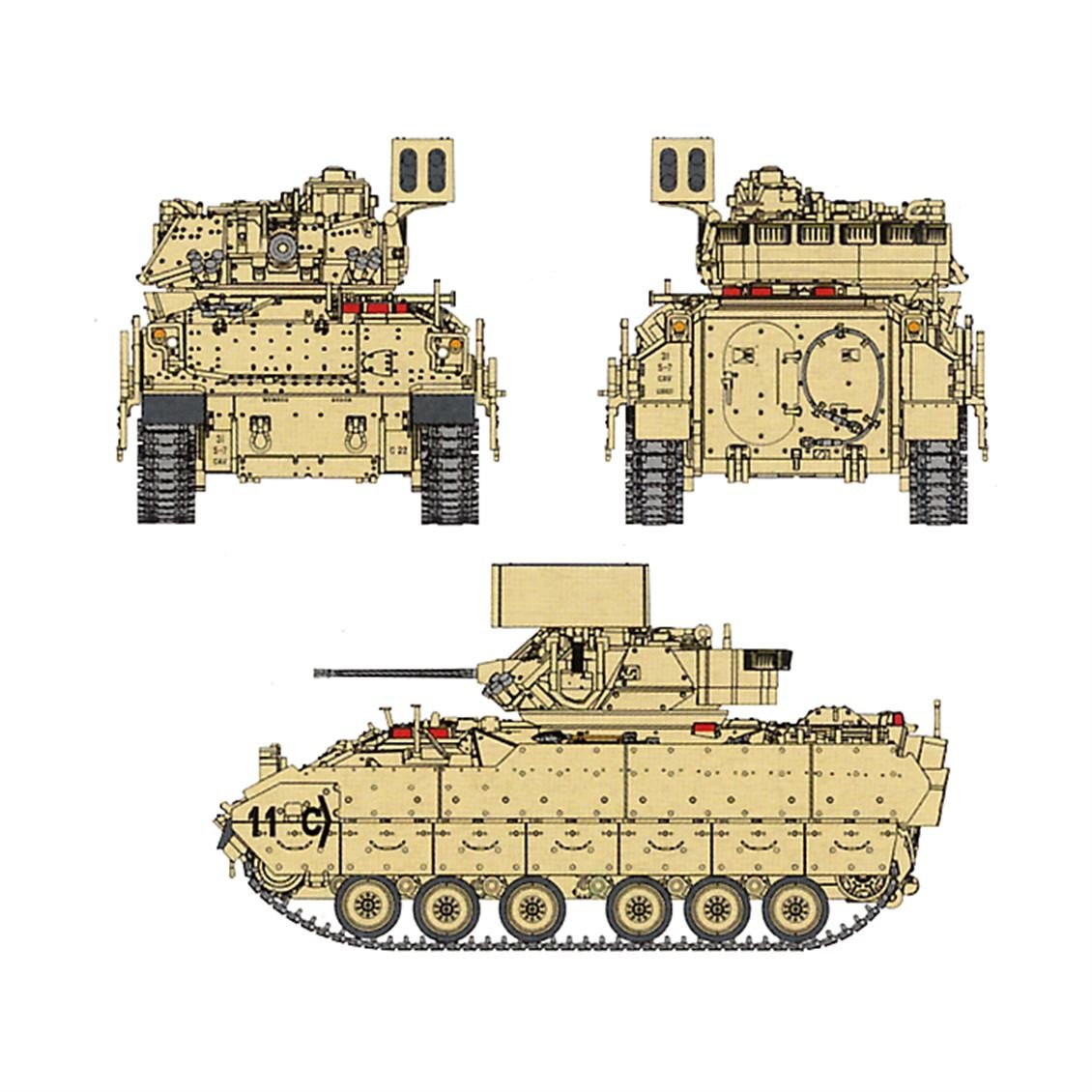 Dragon 7624 1/72 Ölçek, M6 Bradley Linebacker Uçak Savar Tankı Plastik Model Kiti