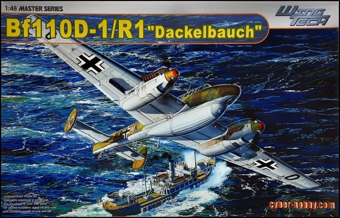 Dragon (CyberHobby) 5556 1/48 Ölçek, Bf110D-1/R1 (Dackelbauch) Savaş Uçağı Plastik Model Kiti