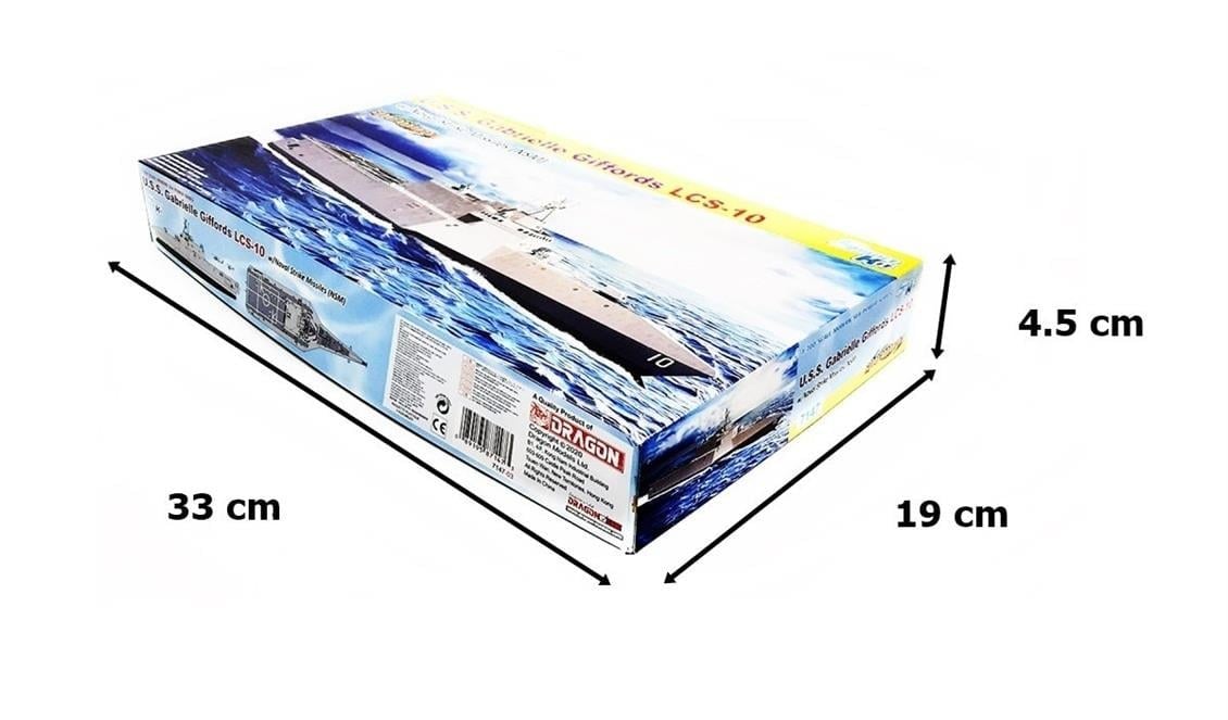 Dragon (CyberHobby) 7147 1/700 Ölçek, USS Gabrielle Giffords lCS-10 Savaş Gemisi ve NSM Füzeleri Demonte Plastik Maket Seti