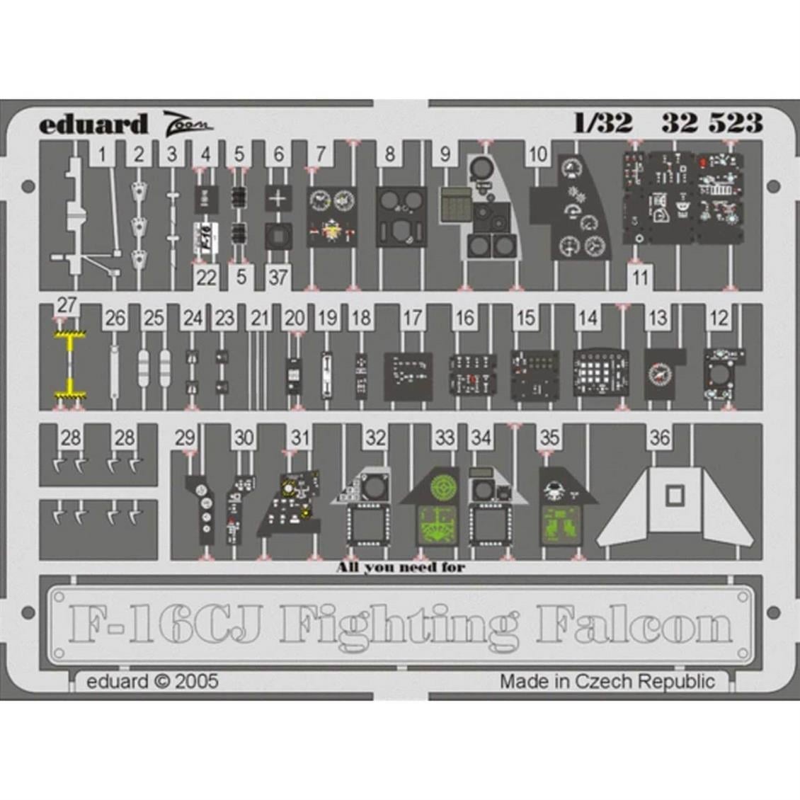 Eduard 32523 1/32 Ölçek, F-16Cj Interior For Tamıya Maket
